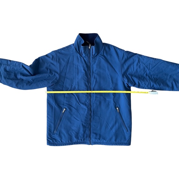 LL Bean Outdoors Blue Canvas Fleece Lined Full Zip Up Jacket Womens Medium VTG - Picture 8 of 10
